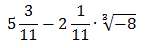 5+3/11-2-1/11*sqrt((-8)